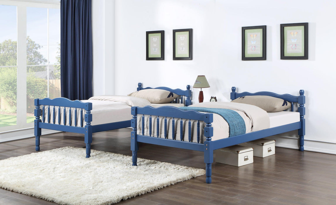 ACME Homestead Twin over Twin Bunk Bed with Ladder - Blue