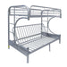 ACME Eclipse Twin over Full Futon Metal Bunk Bed - Silver image