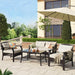 4 PCS Rattan Sofa Seating Group with Cushions, Outdoor Ratten sofa image