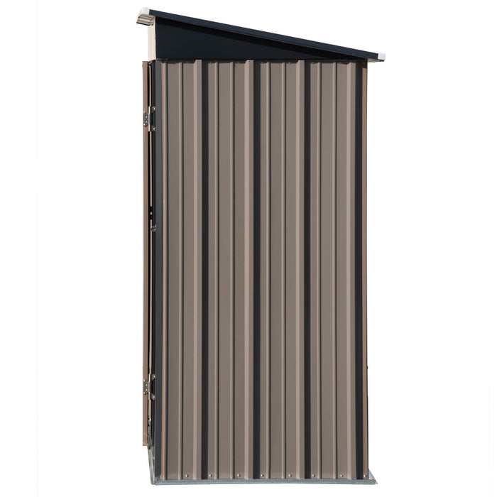 5ft x 3ft Outdoor Garden Lean-to Shed with Metal Adjustable Shelf and Lockable Door