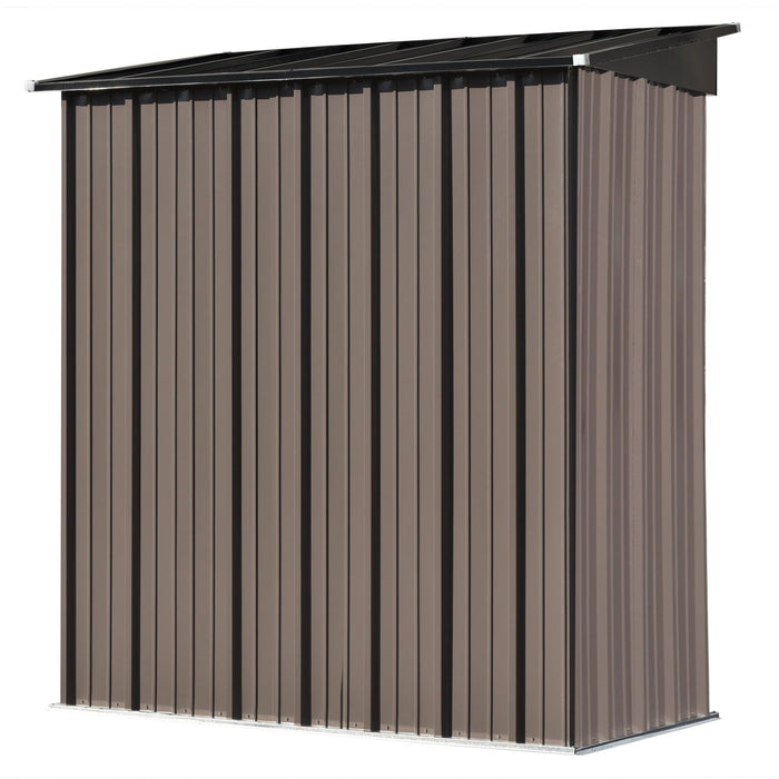 5ft x 3ft Outdoor Garden Lean-to Shed with Metal Adjustable Shelf and Lockable Door