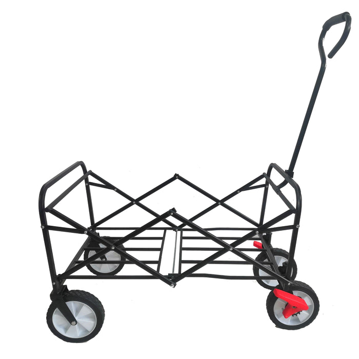 Blue Folding Utility Wagon Shopping Beach Cart