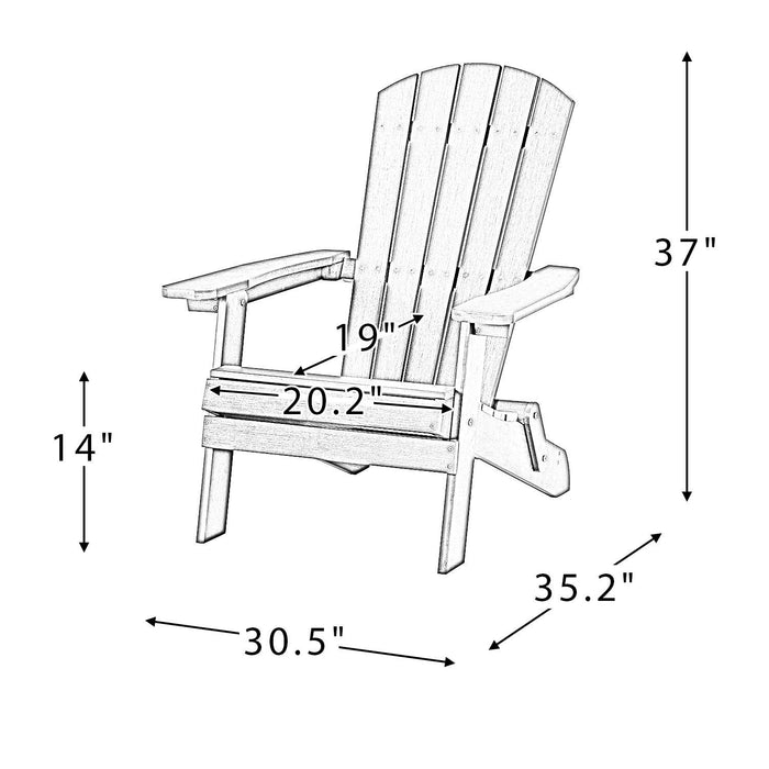Plastic Folding Adirondack Chair - Gray