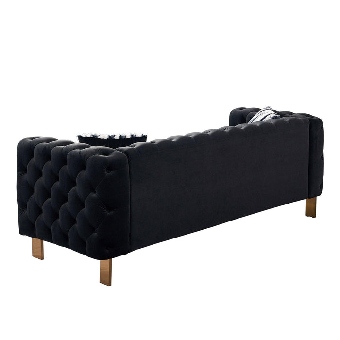 Modern velvet sofa BLACK color