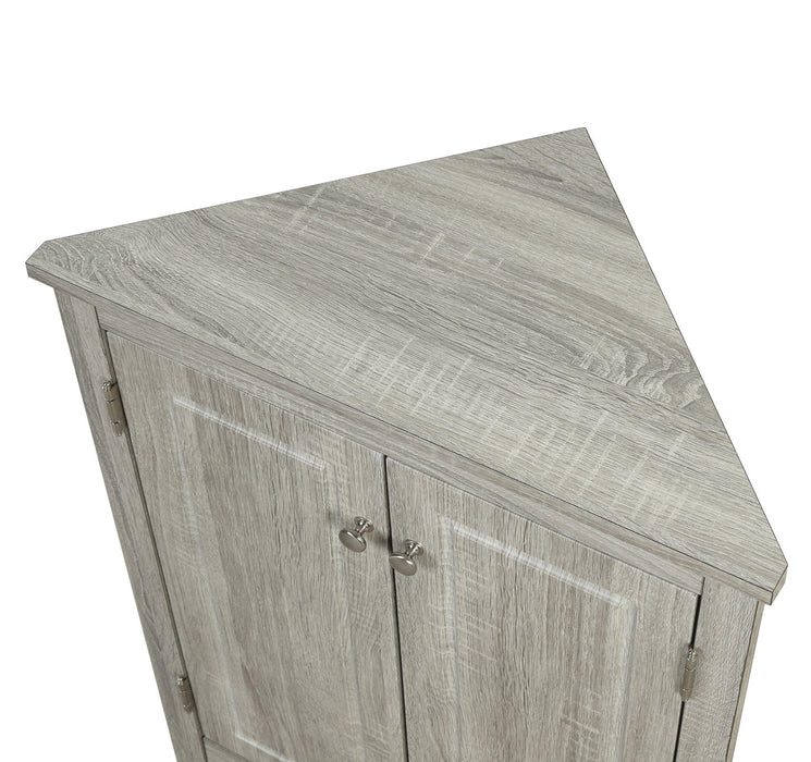 Oak Triangle BathroomStorage Cabinet with Adjustable Shelves, Freestanding Floor Cabinet for Home Kitchen