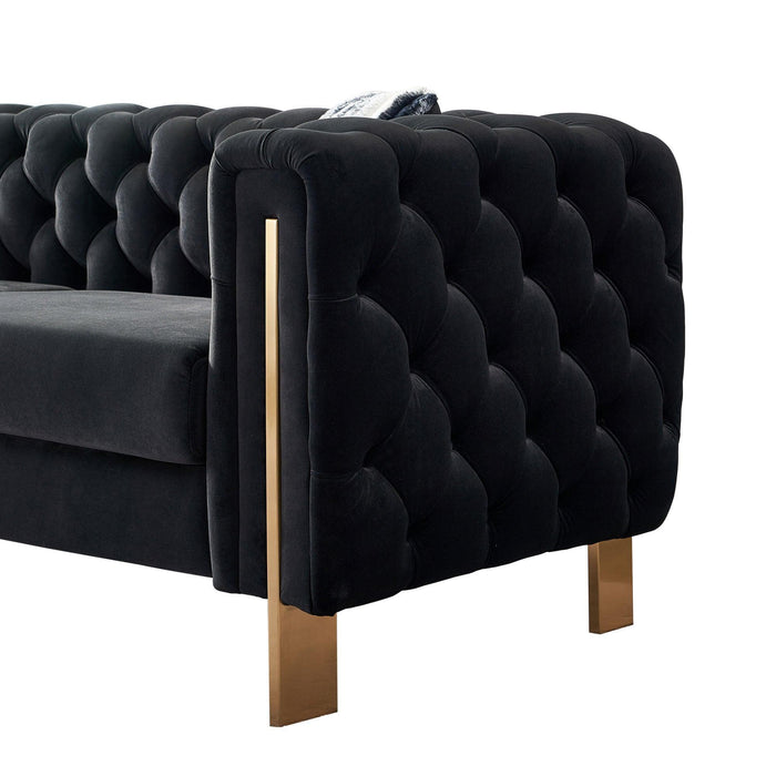 Modern velvet sofa BLACK color