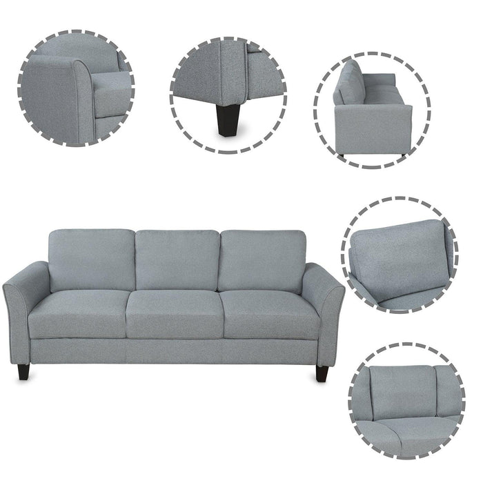 Living Room Furniture Loveseat Sofa and 3-seat  sofa (Gray)