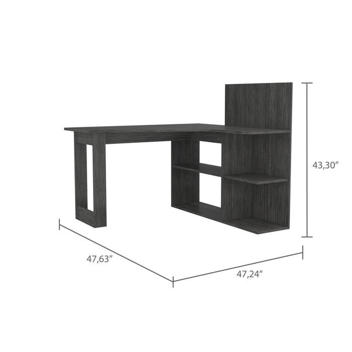 Fairfield 4-Shelf L-Shaped Computer Desk Smokey Oak