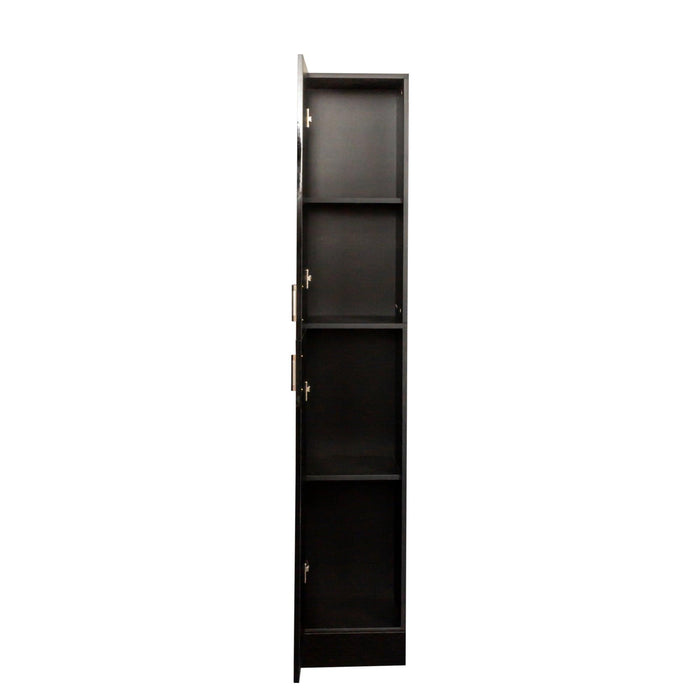 Freestanding  Cabinet with Inadjustable Shelves and two Doors for Kitchen, Dining Room,black
