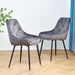 Modern Gray Velvet Dining Chairs , Fabric Accent Upholstered Chairs Side Chair with Black Legs for Home Furniture Living Room Bedroom Kitchen Dinning room(set of 2) image