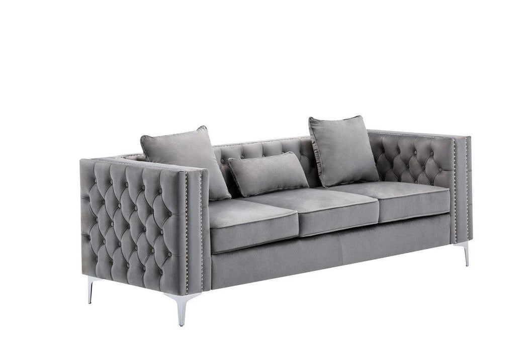 Lorreto Gray Velvet Sofa