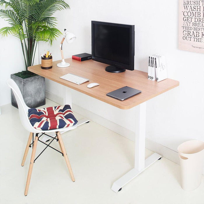 Gauss Contemporary Wood and Metal Computer Desk in Maple image