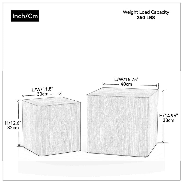 MDF Nesting table/side table/coffee table/end table for living room,office,bedroom Walnut，set of 2