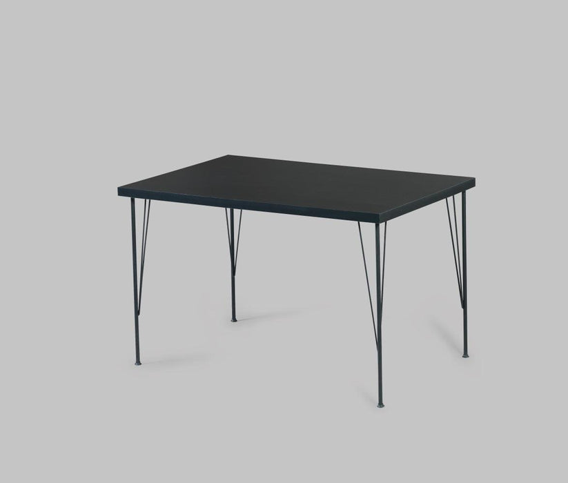 Furnish Home Store Soler 4 Metal Legs 47" Wooden Top Writing and Computer  Desk for Home Office, Black