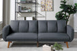 ElegantModern Sofa Blue Grey Color Polyfiber 1pc Sofa Convertible Bed Wooden Legs Living Room Lounge Guest Furniture image