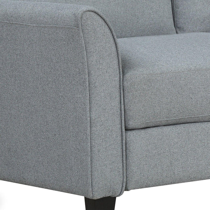 3-Seat Sofa Living Room Linen Fabric Sofa (Gray)