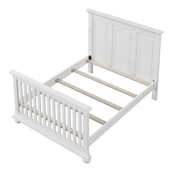 3 Pieces Nursery Sets Traditional Farmhouse Style Full Bed + Nightstand +Dresser,White