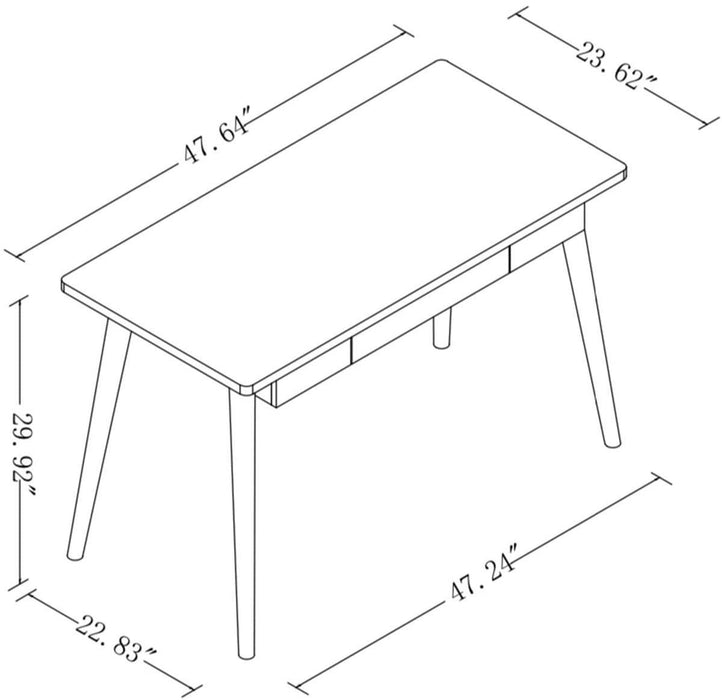 Home Office Desk Large Computer Desk Study Desk Writing Table Workstation with Solid Wood Legs & 1 Drawer