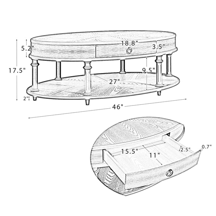 Pandion Coffee Table withStorage-NATURAL