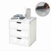 Bedside table with wireless charging station, bedside table with lockers andStorage drawers, bedside table sofa coffee table, white image