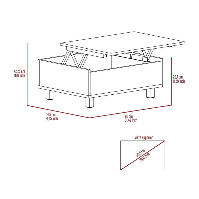 Tilton Rectangle Lift Top  Coffee Table Black Wengue