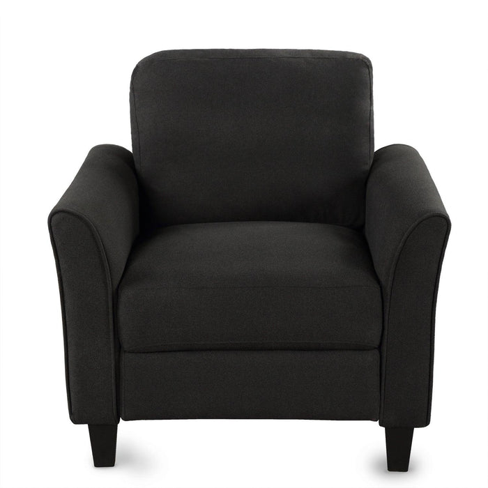 Living Room Furniture chair  and 3-seat Sofa (Black)