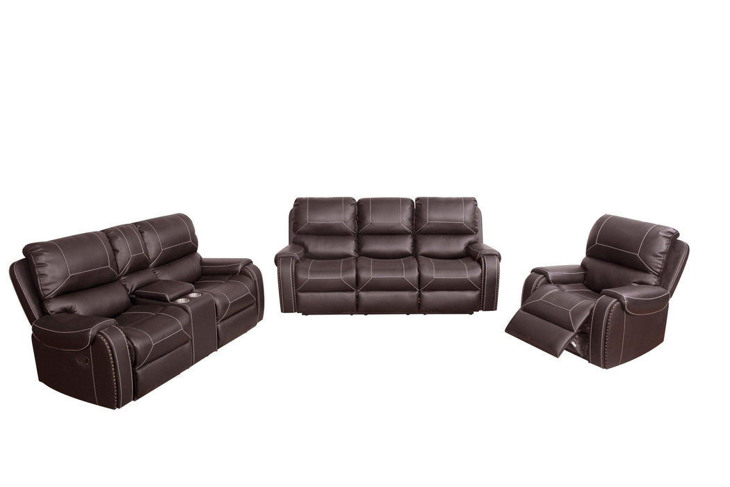 Faux Leather Reclining Sofa Couch Loveseat Sofa for Living Room Brown