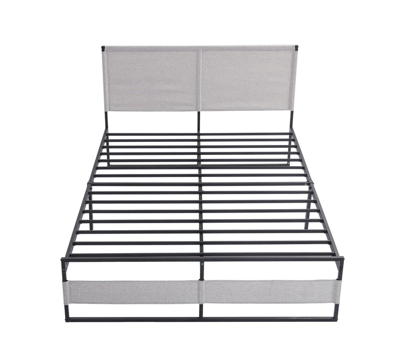 V4 Metal Bed Frame 14 Inch Queen Size with Headboard and Footboard, Mattress Platform with 12 InchStorage Space