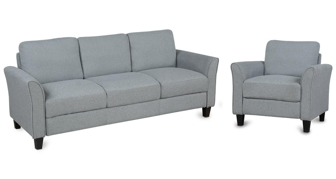 Living Room Furniture chair  and 3-seat Sofa (Gray)