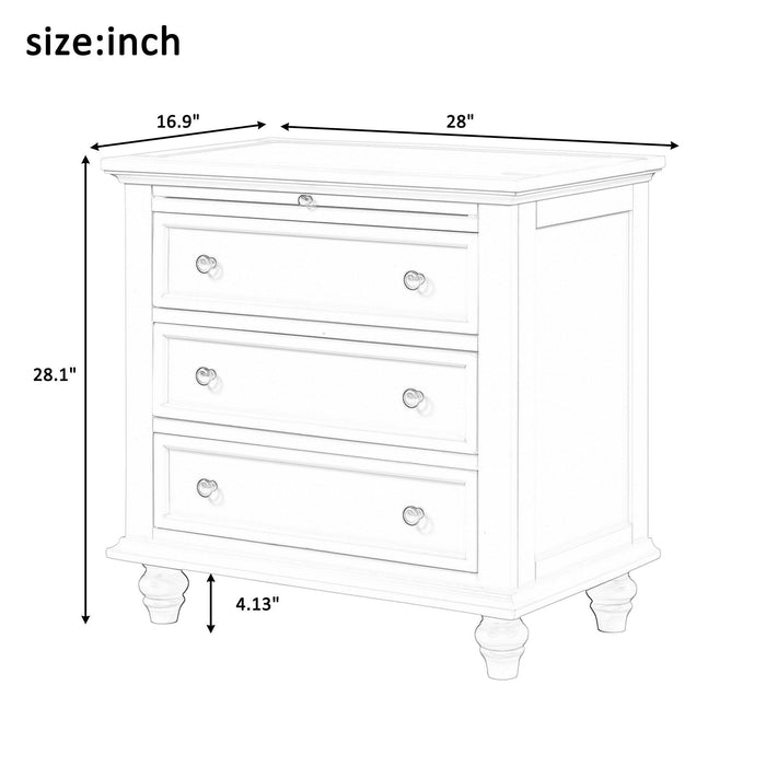 3-DrawerStorage Wood Cabinet, End Table with Pull out Tray (As Same As WF199155AAK)