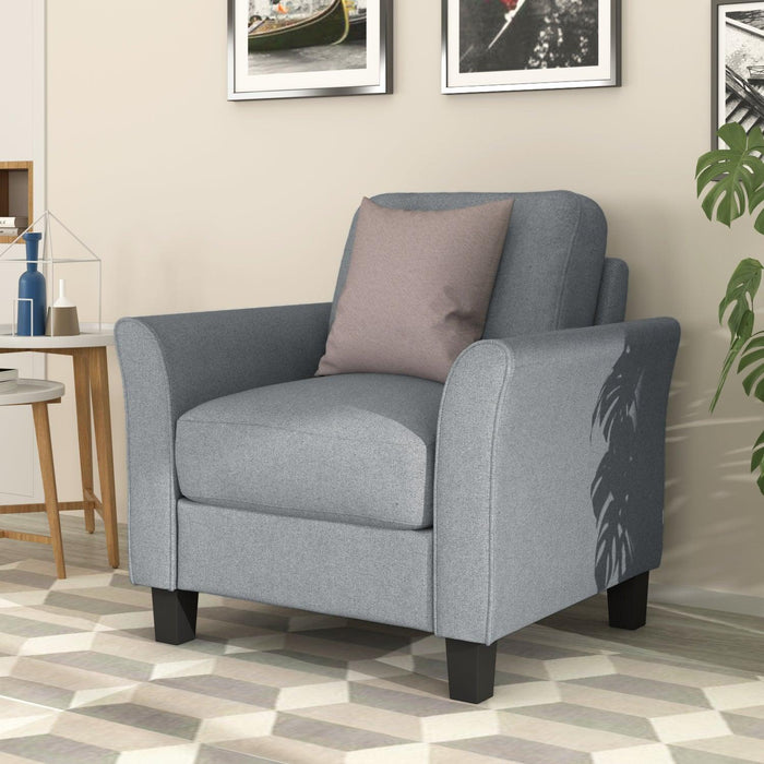 Living Room Furniture chair  and 3-seat Sofa (Gray)