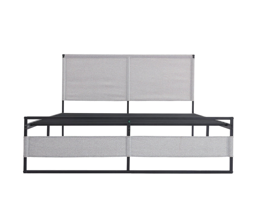 V4 Metal Bed Frame 14 Inch Queen Size with Headboard and Footboard, Mattress Platform with 12 InchStorage Space