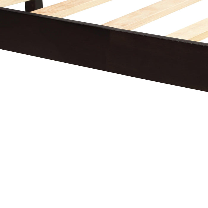 Platform Bed Frame with Headboard , Wood Slat Support , No Box Spring Needed ,Twin,Espresso