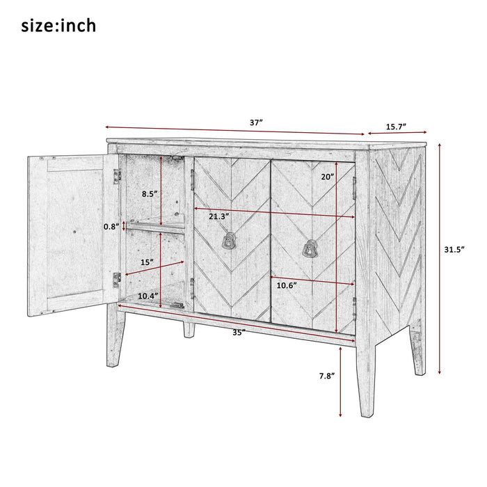 AccentStorage Cabinet Wooden Cabinet with Adjustable Shelf, Antique Gray, Entryway, Living Room, Bedroom