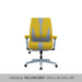 Office Desk Chair, Air Cushion Mid Back Ergonomic Managerial Executive Chairs, Headrest and Lumbar Support Desk Chairs with Wheels and Armrest, Yellow/Grey image