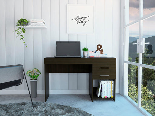 Berkeley 1-Shelf 2-Drawer Computer Desk Black Wengue image