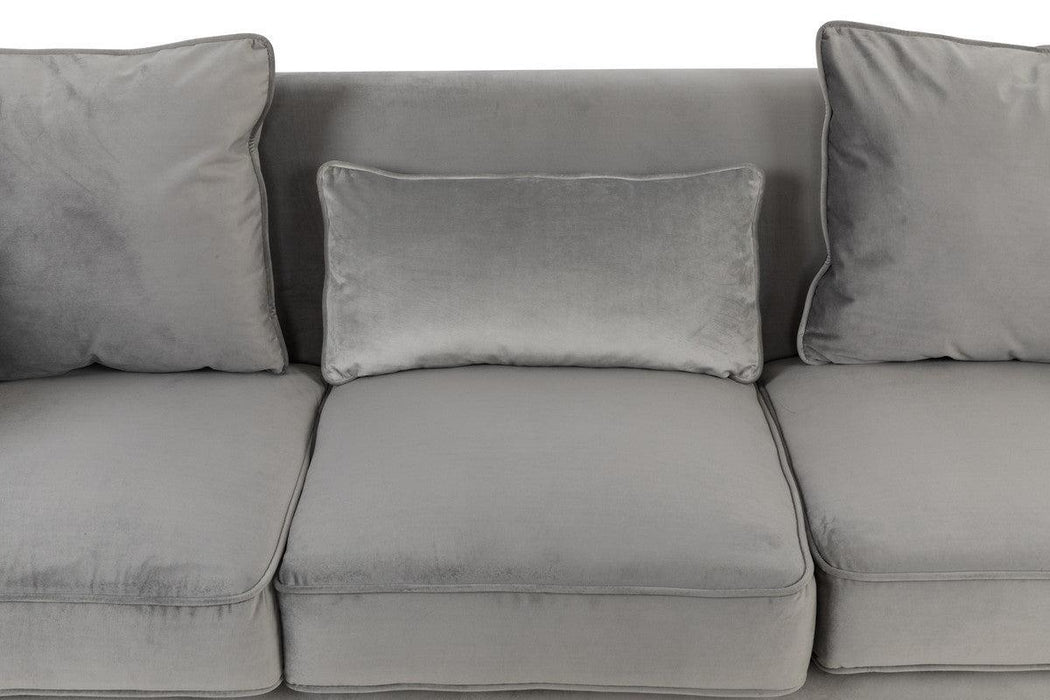 Bayberry Gray Velvet Sofa Loveseat Living Room Set