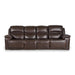 Timo Top Grain Leather Power Reclining Sofa | Adjustable Headrest | Big Size | Cross Stitching image