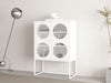 47.2 inches high MetalStorage Cabinet with 2 Mesh Doors, Suitable for Office, Dining Room and Living Room, White image