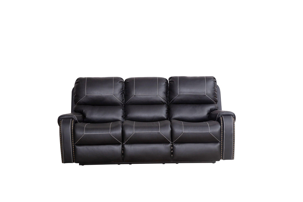 Faux Leather Reclining Sofa Couch Set 1+2+3 for Living Room Black