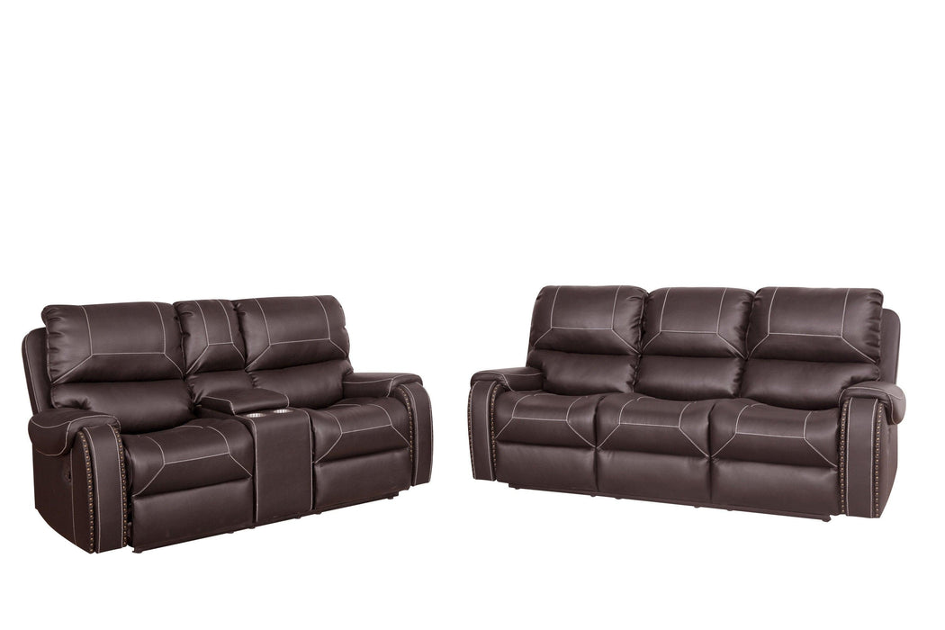 Faux Leather Reclining Sofa Couch Loveseat Sofa for Living Room Brown