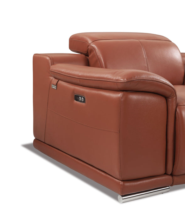 Global United Genuine Italian Leather Power Reclining Chair