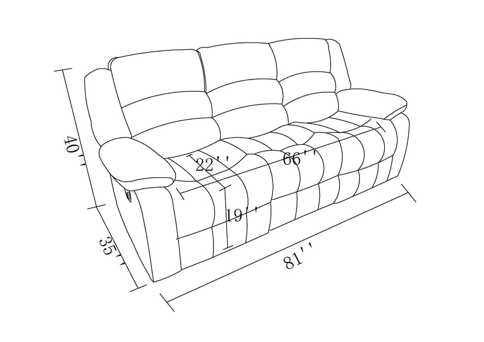 Global United Transitional Microfiber Fabric Upholstered Sofa