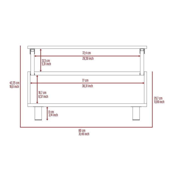 Tilton Rectangle Lift Top  Coffee Table Carbon Espresso