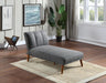 Blue Grey Polyfiber Adjustable Chaise Bed Living Room Solid wood Legs Plush Couch image