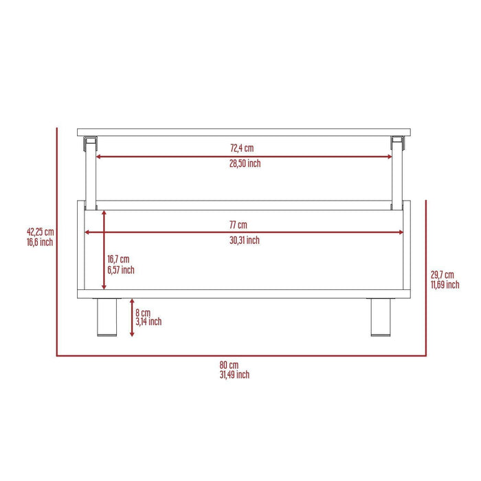 Tilton Rectangle Lift Top  Coffee Table Dark Brown