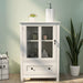 BuffetStorage cabinet with single glass doors and unique bell handle image
