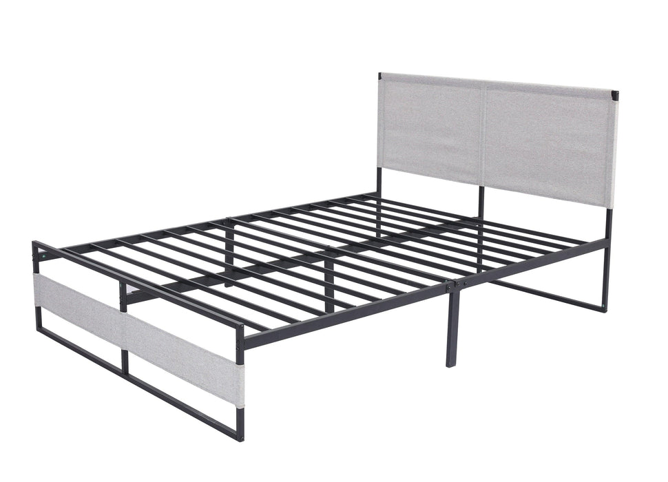 V4 Metal Bed Frame 14 Inch Queen Size with Headboard and Footboard, Mattress Platform with 12 InchStorage Space