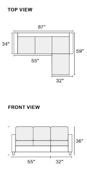 Living Room Corner Sectional Light Coffee Polyfiber Chaise sofa Reversible Sectional