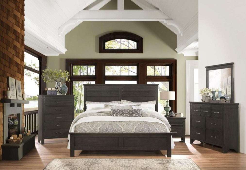 Blaire Farm King Panel Bed in Saddle Brown Wood 1675K-1EK*